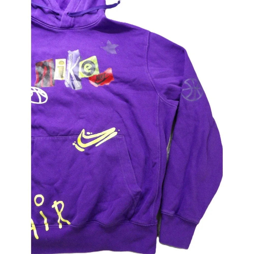 Nike Sportswear Ransom Note Hoodie Pullover Fleece Men L Court Purple Top Casual